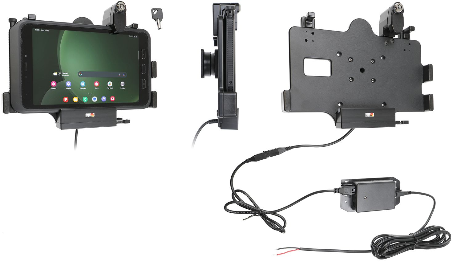 Brodit fixed install.holder Samsung Tab Active 3/5 USB host